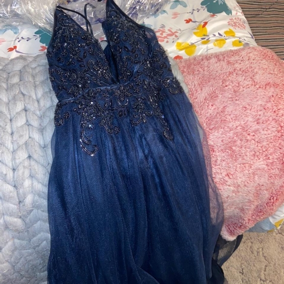Prom dress...from Dillards..original $369. Dark blue..gorgeous. - Picture 2 of 3